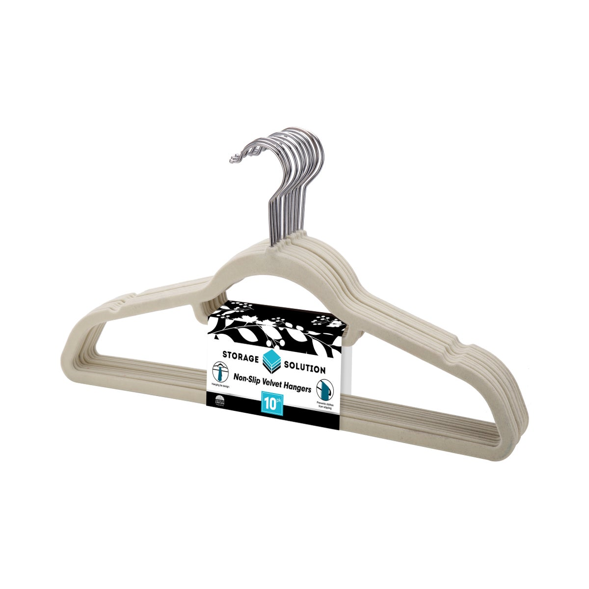 Non-Slip Velvet Hangers 10pk Ivory