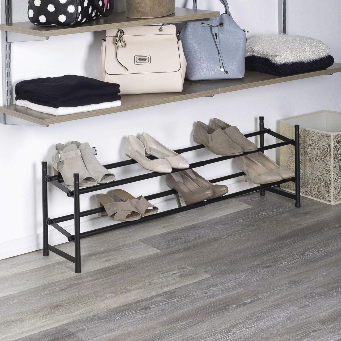 Expand Shoe Rack 2 Tier Mt Blk