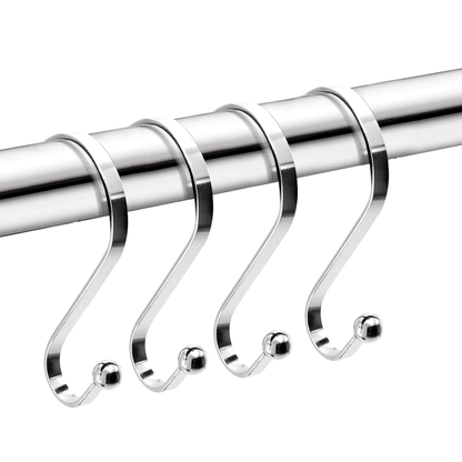 Shower Curtain Rings 12pc Set Chrome