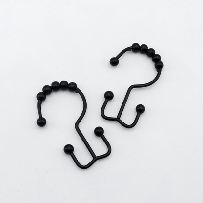 Metal Shower Curtain Rings 12pc Set Blk