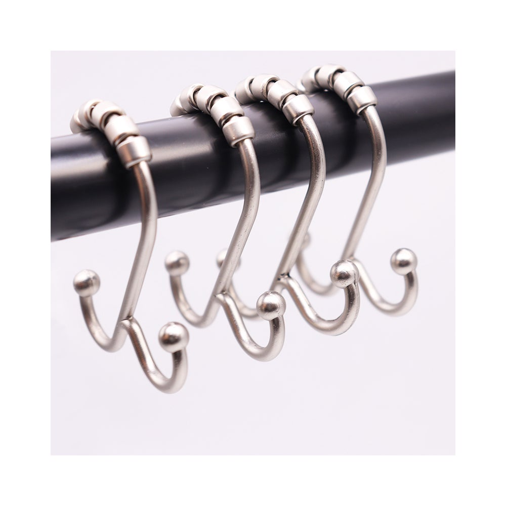 Metal Shower Curtain Rings 12pc Set Chrome
