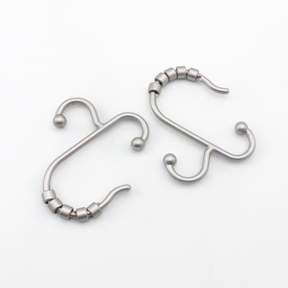 Metal Shower Curtain Rings 12pc Set Chrome