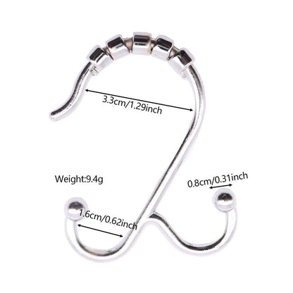 Metal Shower Curtain Rings 12pc Set Chrome