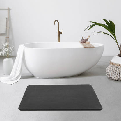 Bath Mat Stone Matt Black