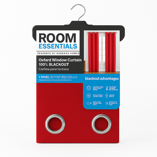Blackout Grommet Curtain Blood Red 52x90in
