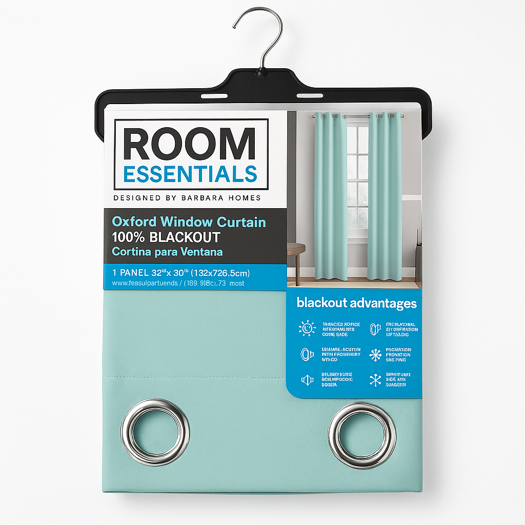 Blackout Grommet Curtain Teal 52x90in