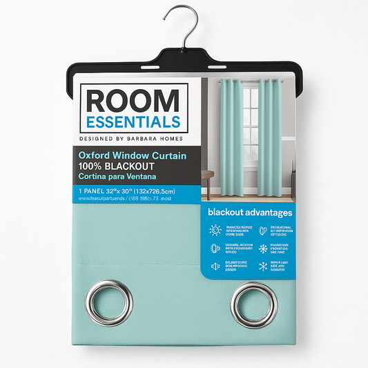 Blackout Grommet Curtain Teal 52x90in