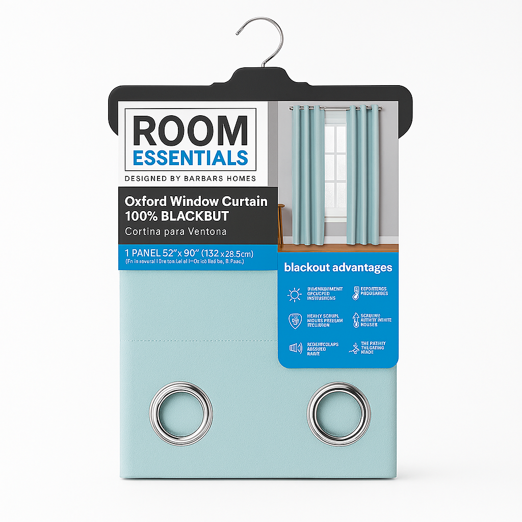 Blackout Grommet Curtain Turquoise 52x90in