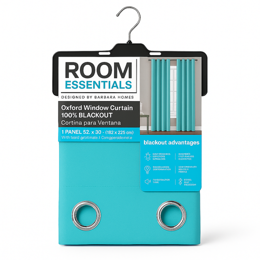 Blackout Grommet Curtain Aqua 52x90in