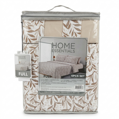 Bed Sheet Set Full 6 Piece Assorted
