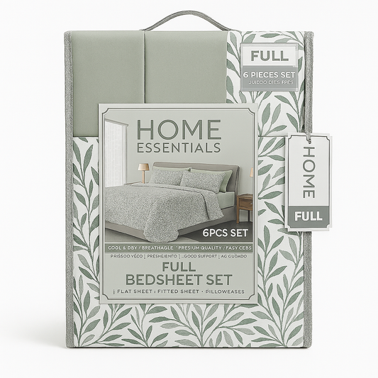 Bed Sheet Set Full 6 Piece Assorted