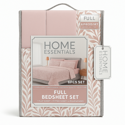 Bed Sheet Set Full 6 Piece Assorted