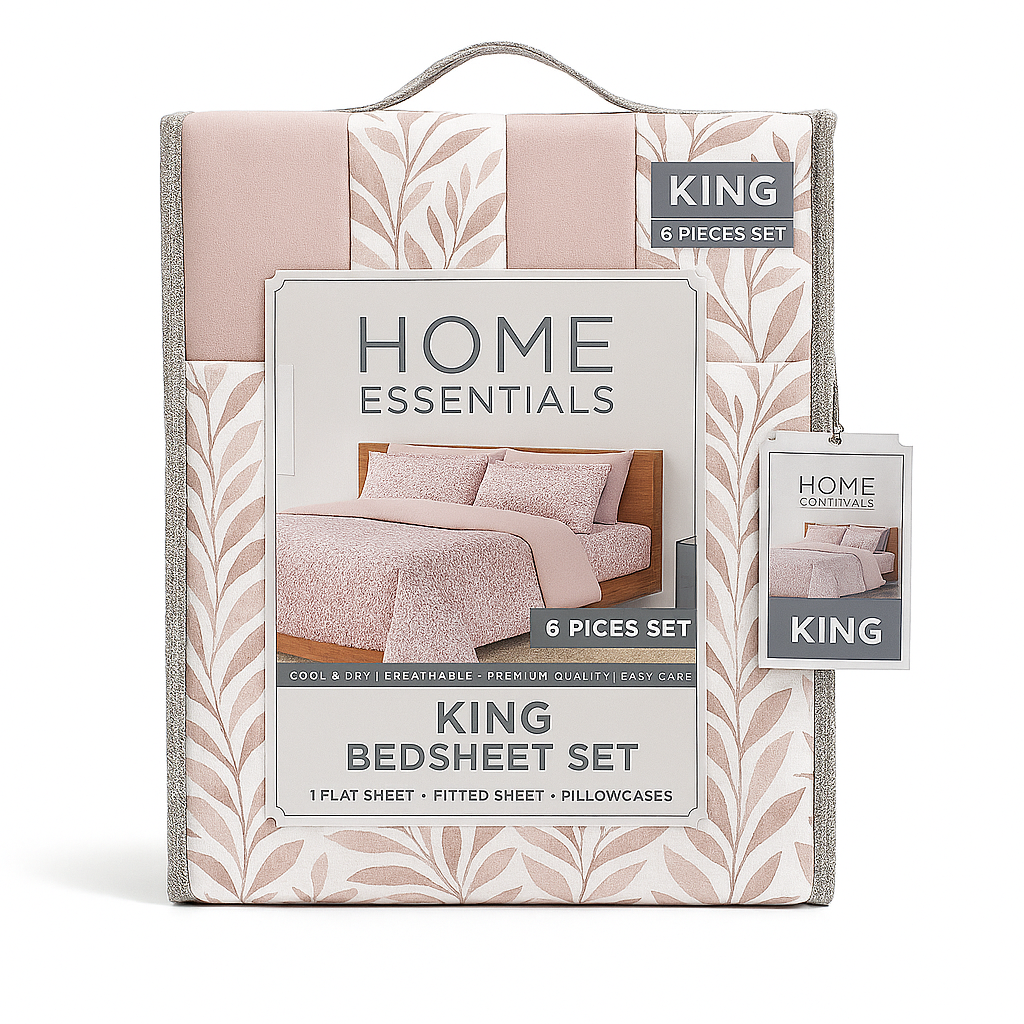 Bed Sheet Set King 6 Piece