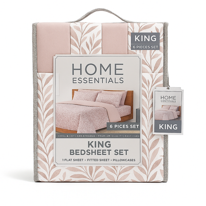 Bed Sheet Set King 6 Piece