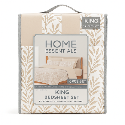 Bed Sheet Set King 6 Piece