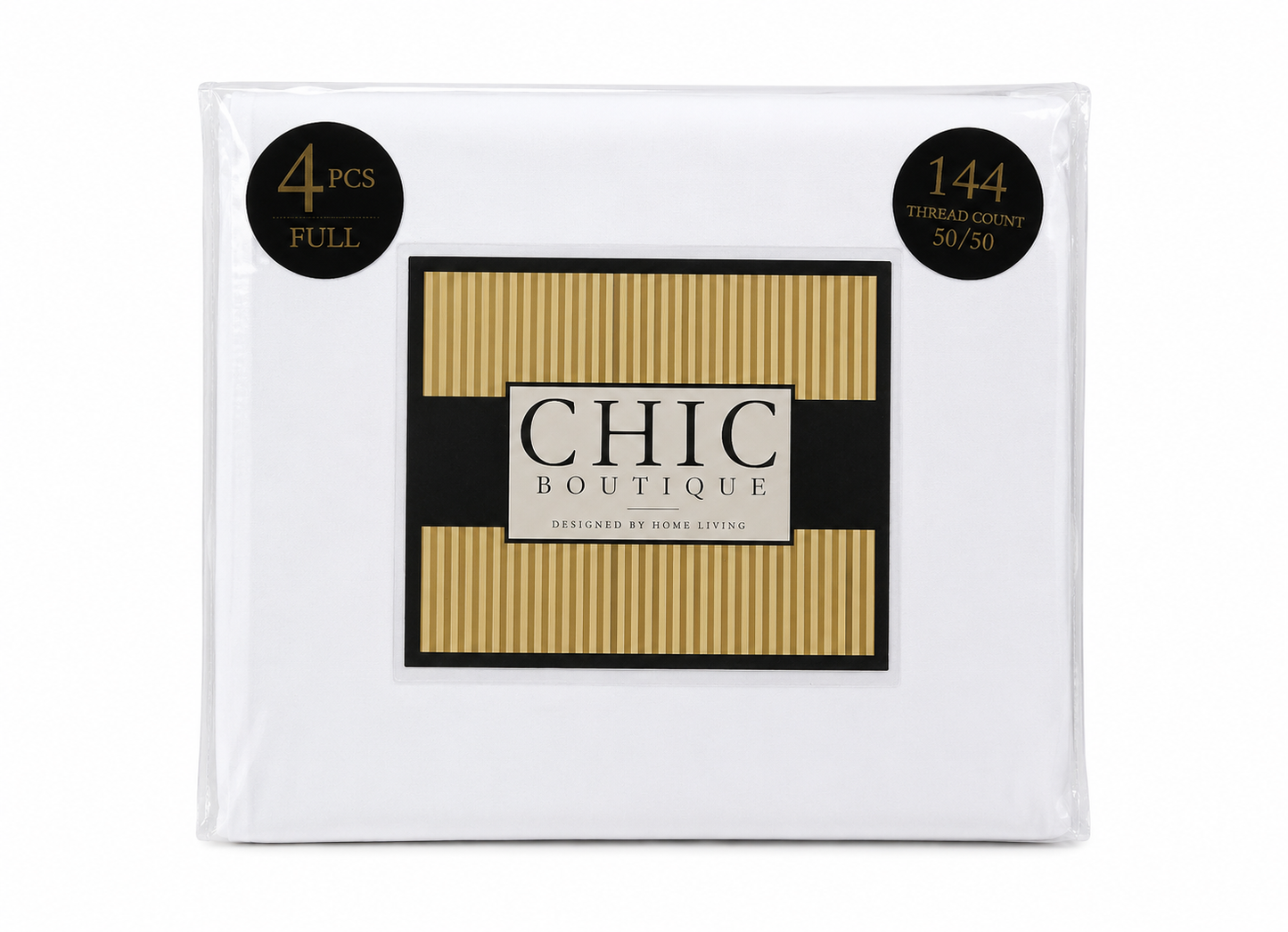 Bedsheet Set White 4pc Full 144 TC