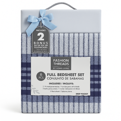 Bedsheet Set Full 6 Piece Assorted