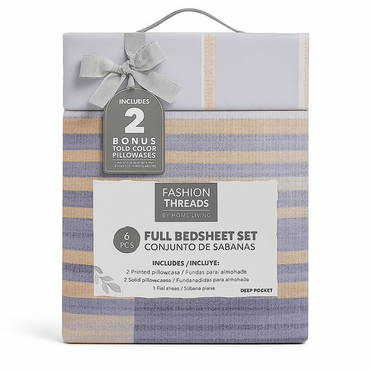 Bedsheet Set Full 6 Piece Assorted