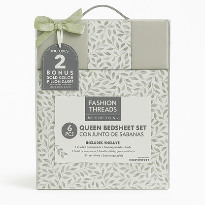 Bedsheet Set Queen 6 Piece Assorted
