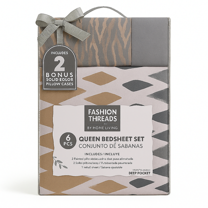 Bedsheet Set Queen 6 Piece Assorted