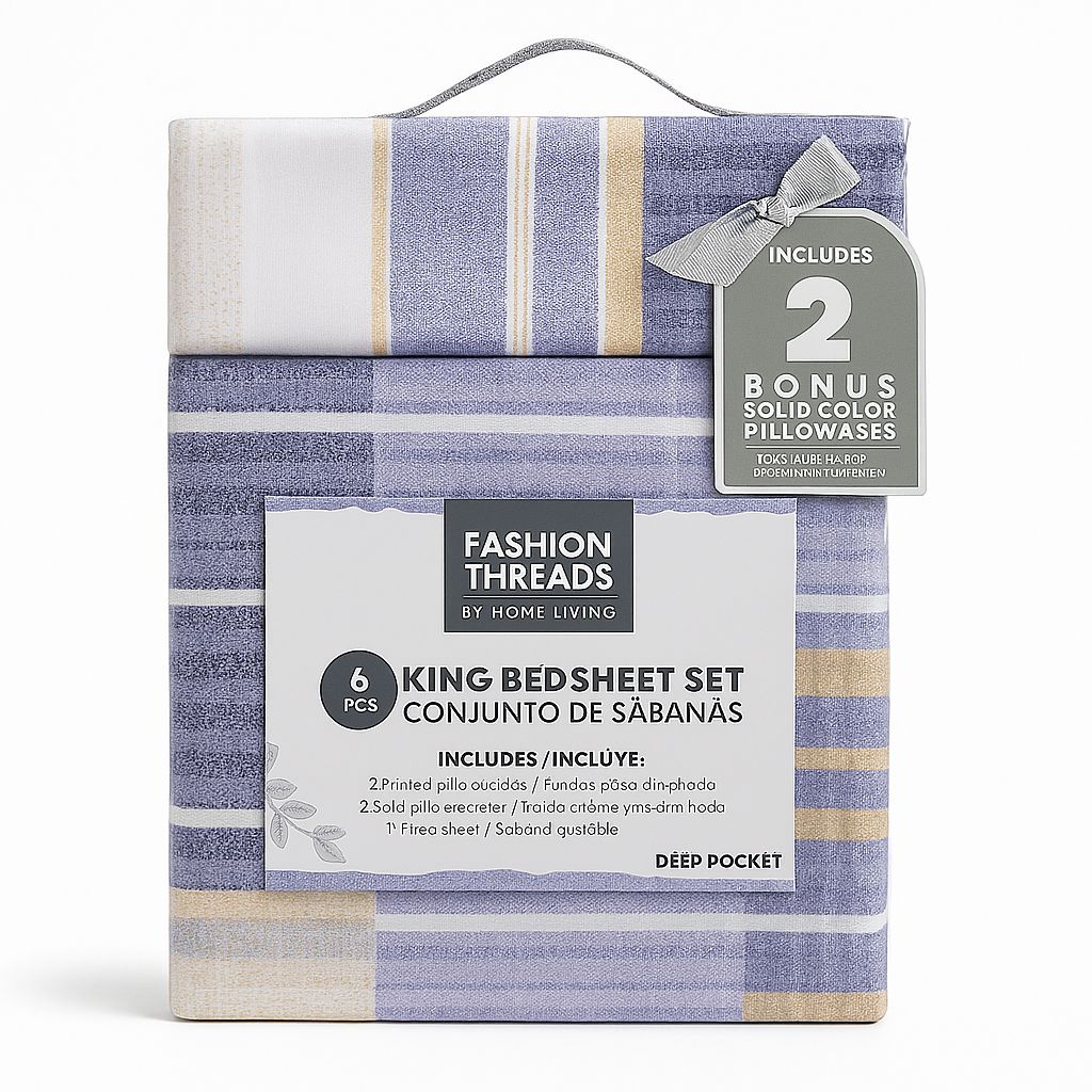 Bedsheet Set King 6 piece Assorted