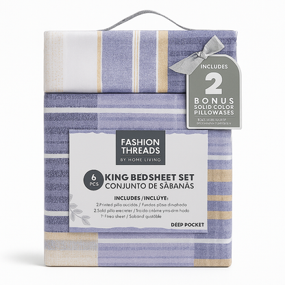 Bedsheet Set King 6 piece Assorted