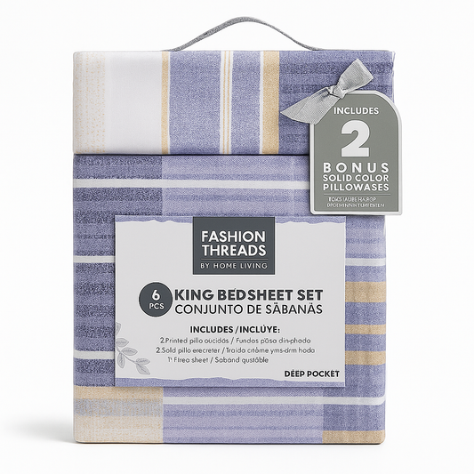 Bedsheet Set King 6 piece Assorted