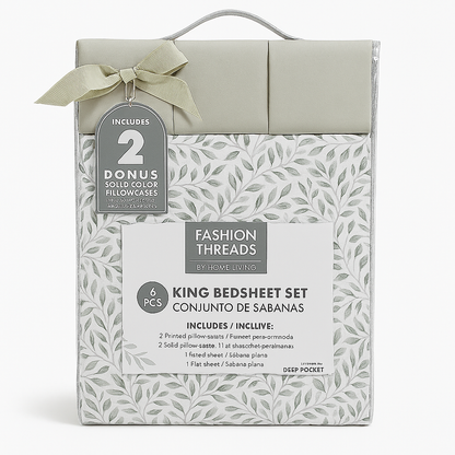 Bedsheet Set King 6 piece Assorted