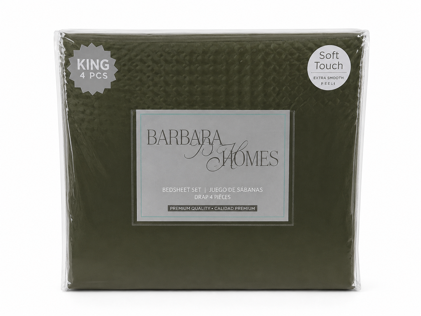 Bed Sheet Set King 4 Piece Assorted Solid Colours