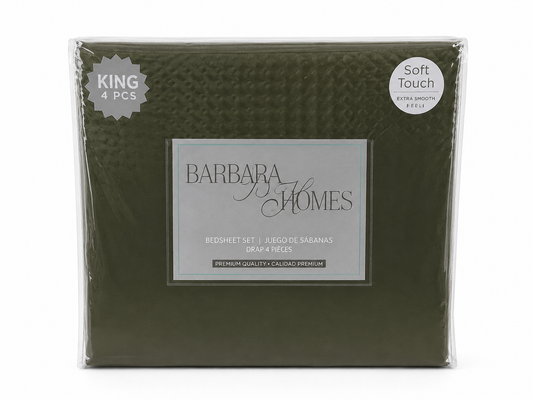 Bed Sheet Set King 4 Piece Assorted Solid Colours