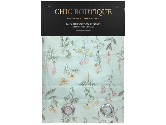 Window Curtain Faux Silk Sage Multi 1pc