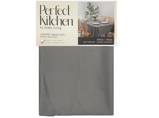 Perfect Kitc Tablecloth Solid Oxford Grey 1pc