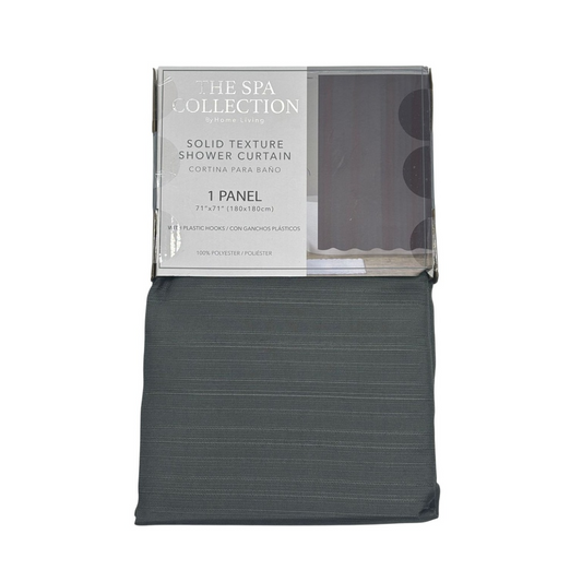 Shower Curtain with Hooks Charcoal
