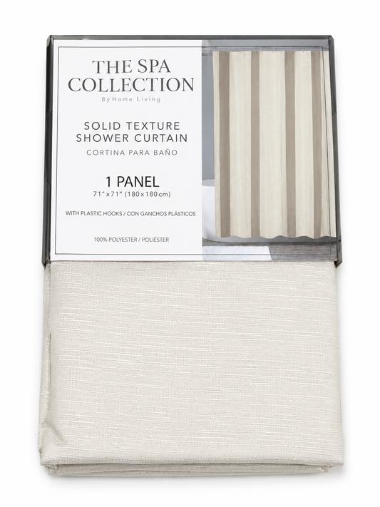 Shower Curtain with Hooks Beige