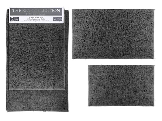 Bath Mat Set 2 piece Dark Grey