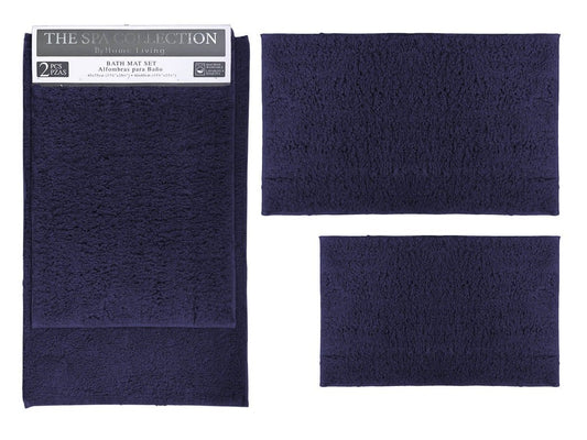 Bath Mat Set 2pc Navy