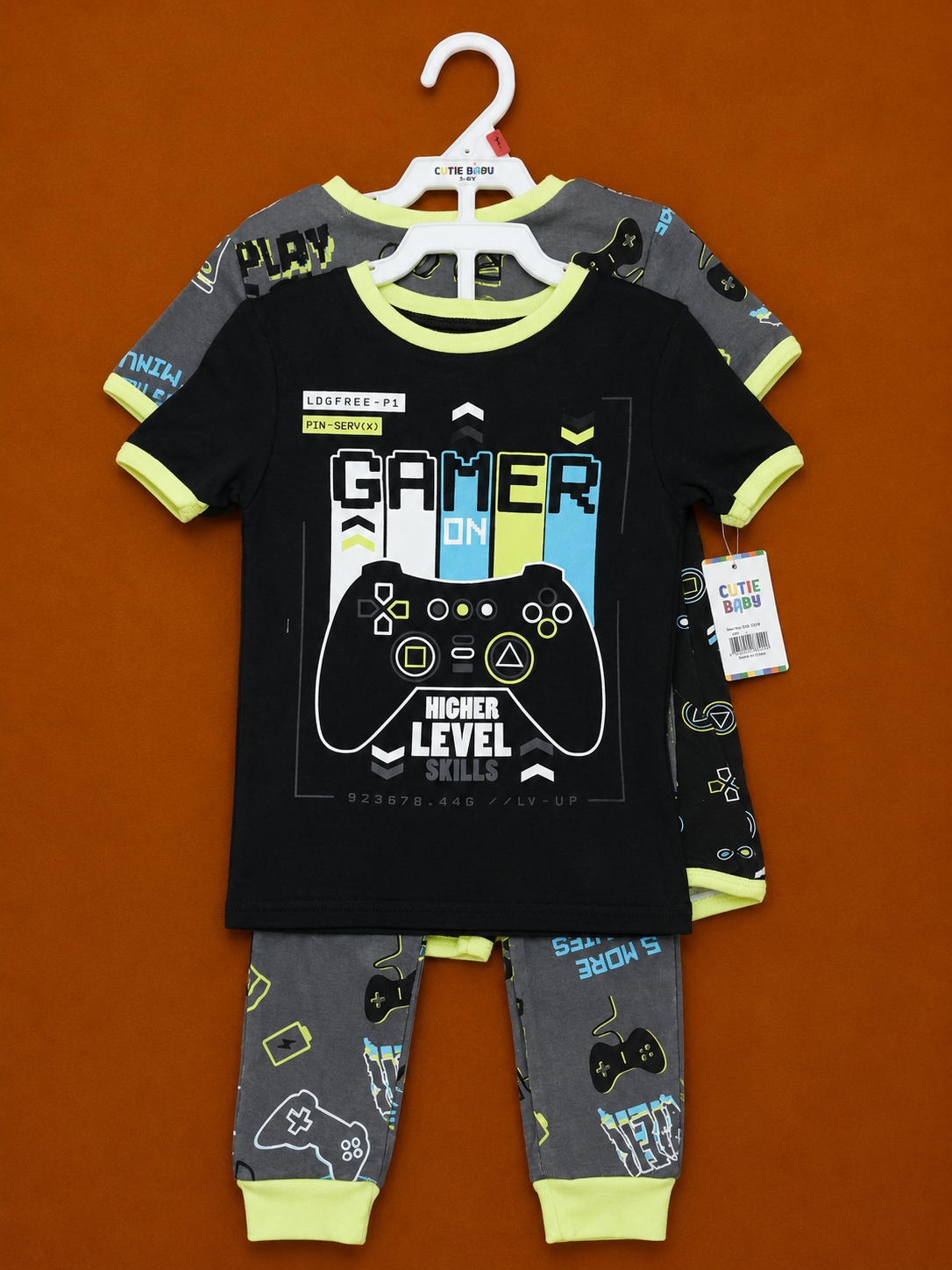 Boys Tee Shirt/Pants Gamer Set 4Pcs