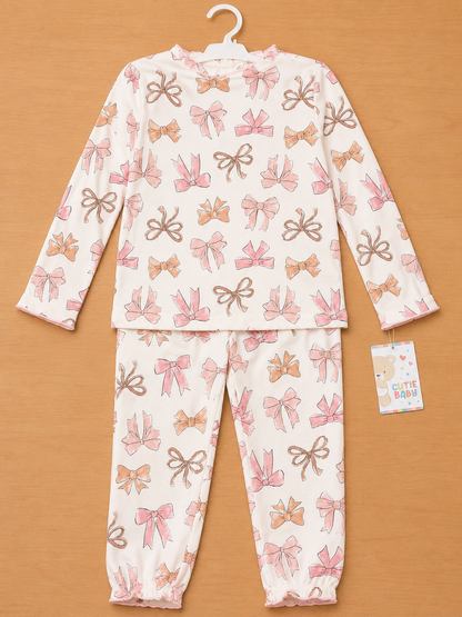 NB Girls 4Pc Clth Set Clr Bows