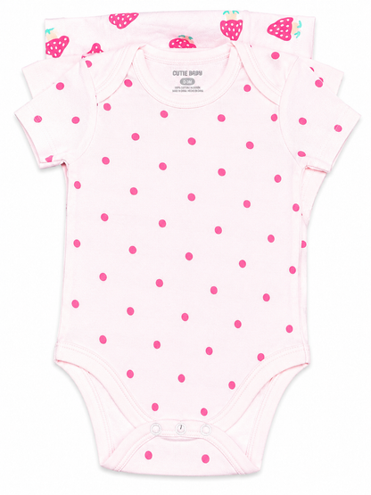 Baby Girls Onesie w/Mushroom 3Pk