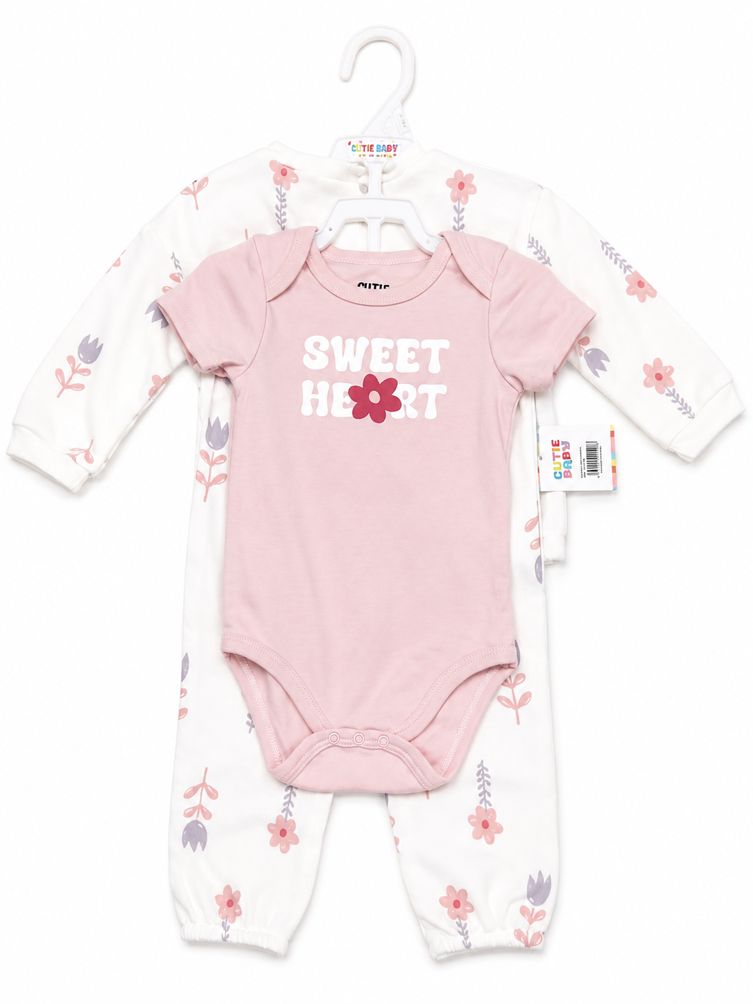 Infant Girl 3pc Track Suit and Onesie Set