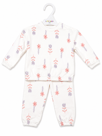 Infant Girl 3pc Track Suit and Onesie Set