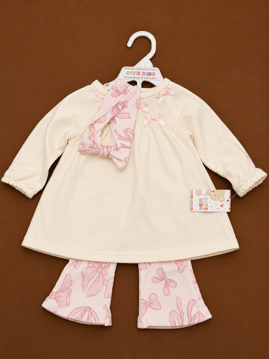 NB Girls 3pc Outfit Set 6-9M