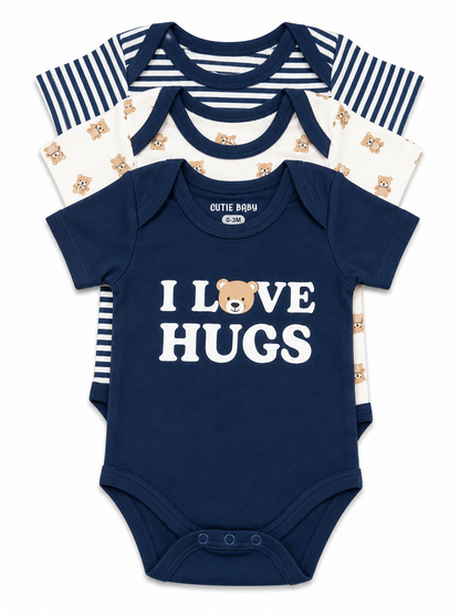 Bby Boy Onesie Short Sleeve 3pk