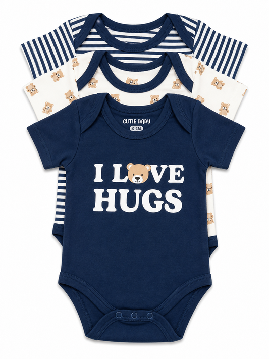 Bby Boy Onesie Short Sleeve 3pk