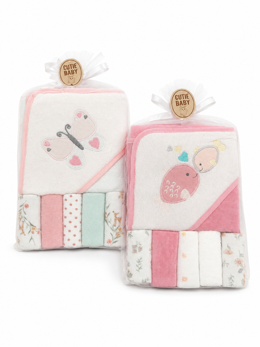 Baby Hooded Towel 6pc Set Assorted