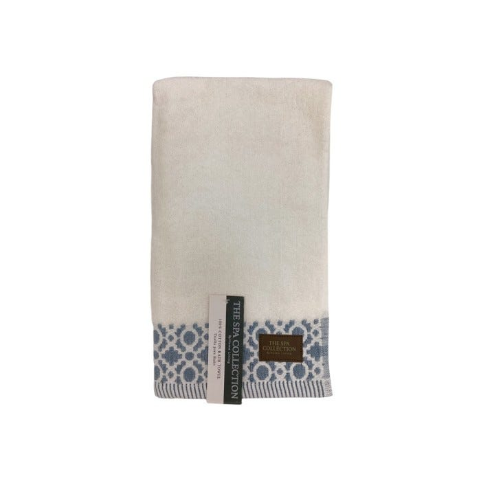 Hand Towel with Goemetric Border Assorted