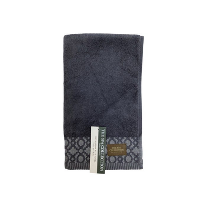 Hand Towel with Goemetric Border Assorted