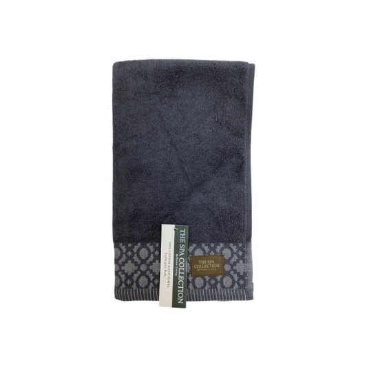 Hand Towel with Goemetric Border Assorted