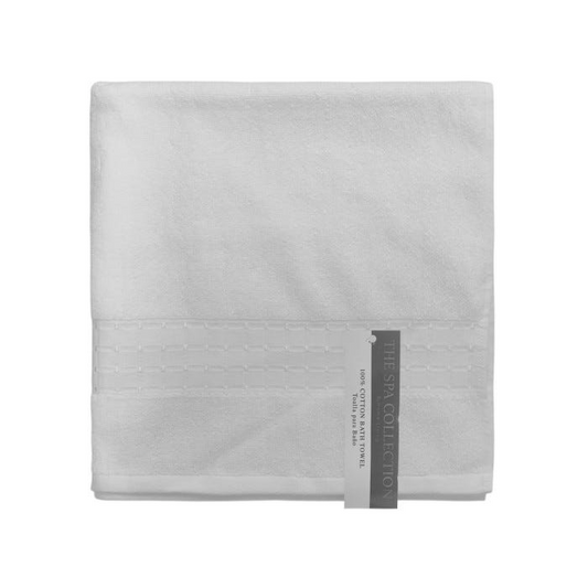 Bath Towel Woven Pattern White