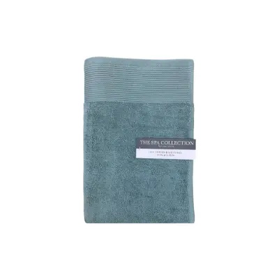 Bath Towel with Ribbed Stripe Lt Sage